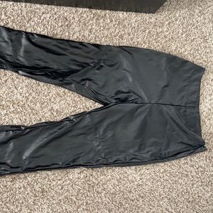 Leather pants with ankle split